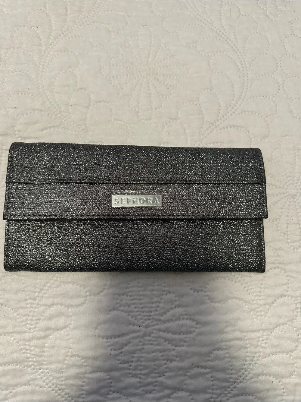 Sephora Black Glitter Foldover Brush Case
